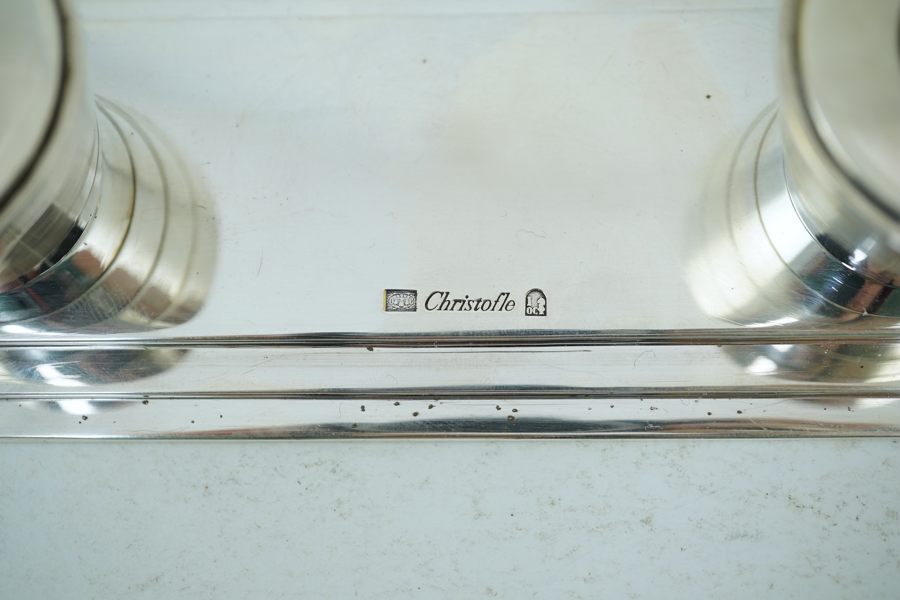 Christofle: A silver plated four-light candle holder